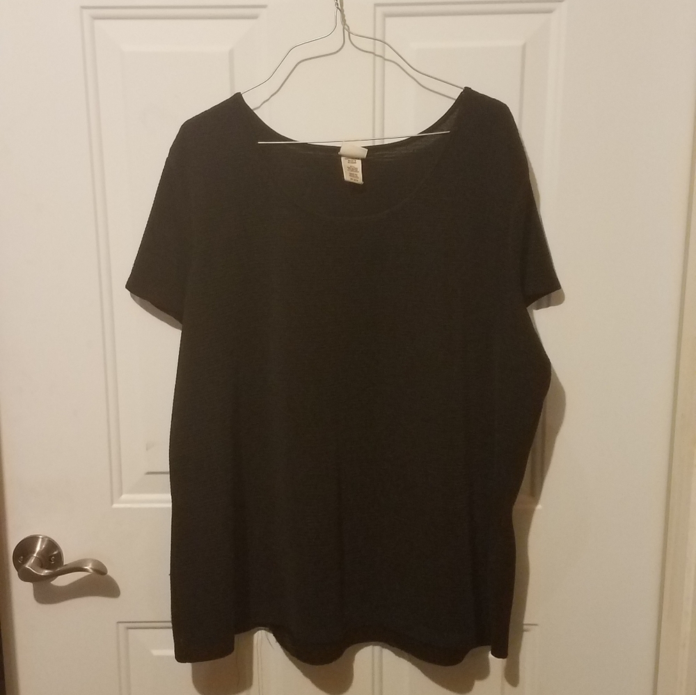 Covington 20-22W black ribbed blouse